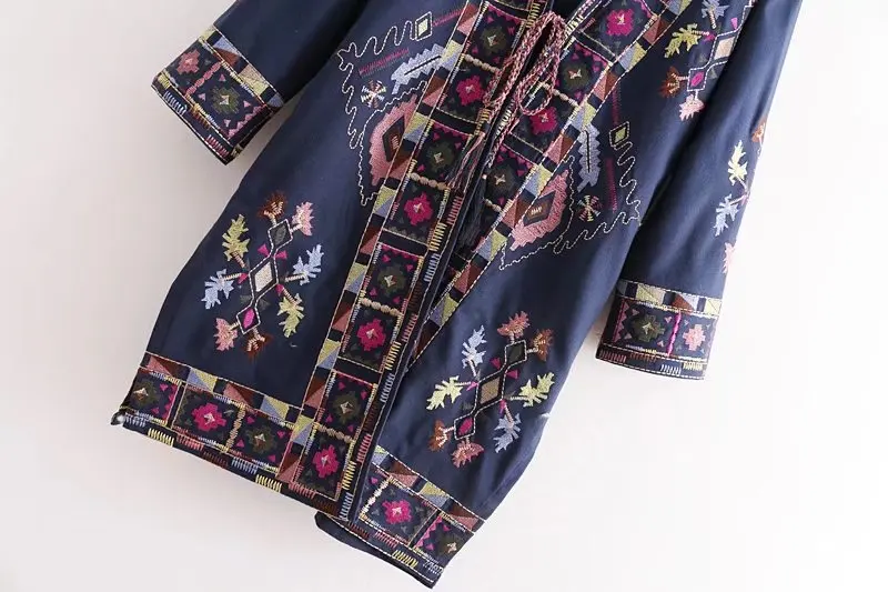 CC/8597OP 2018 Summer Women's Embroidered Long Kimono Cardigan Jacket | Женская одежда