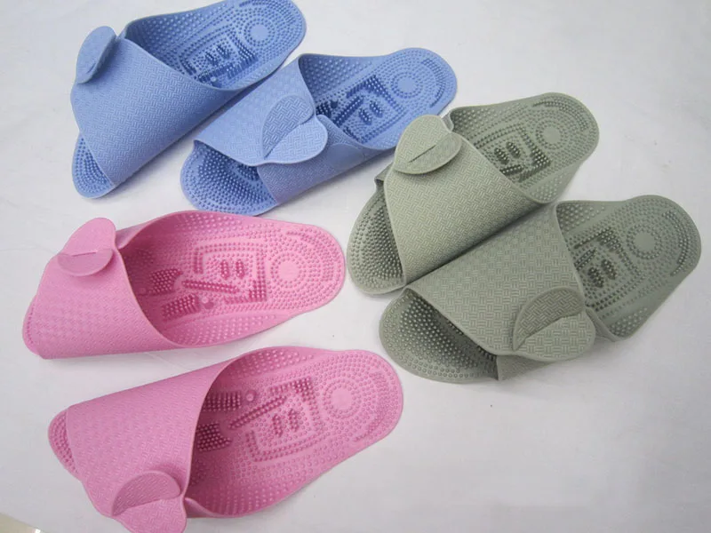 Оптовая продажа 100 пар/лот силиконовые массажные тапочки складная дорожная