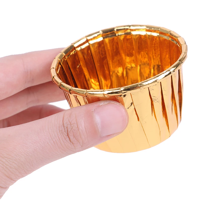 50 шт./компл. Маффин бумажные стаканчики Золотой Кекс Обертка лайнер круглые формы