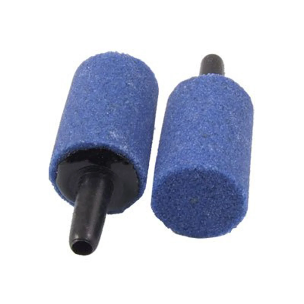 

New 5 Pcs Practical Cylinder Bubble Air Stones Blue For Aquarium Fish Tank