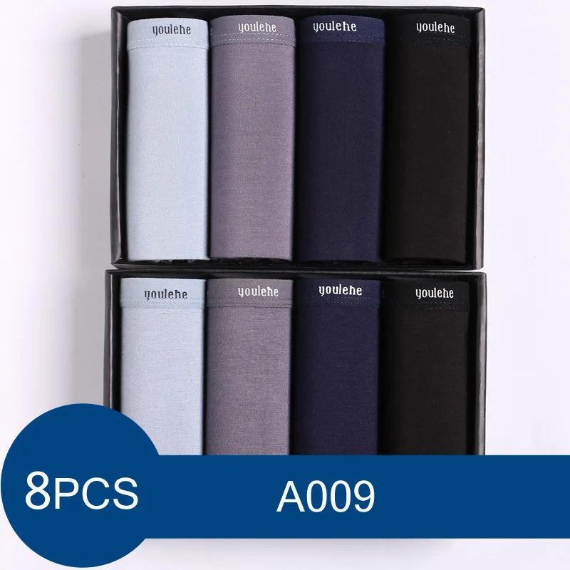 A009 box Youlehe, 8 шт., модное нижнее белье, боксеры для мужчин, s, боксеры, шорты, мягкие мужские трусы, дышащие сексуальные мужские трусы, Cuecas, Прямая поставка - Цвет: A009 box