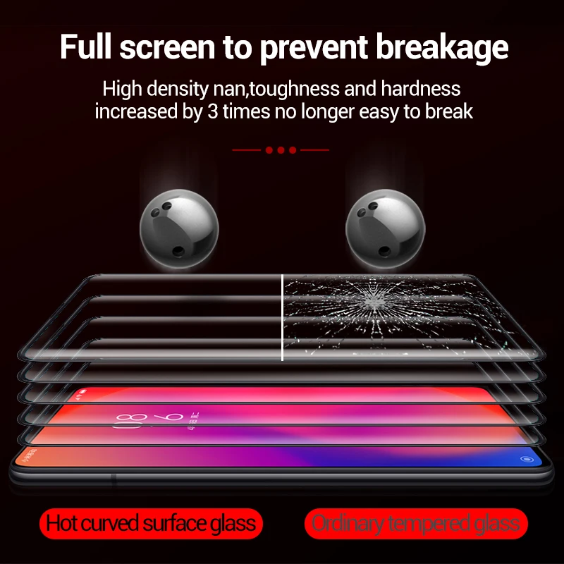 Cafele полное покрытие экрана протектор для Xiaomi Redmi K20 Pro закаленное стекло HD