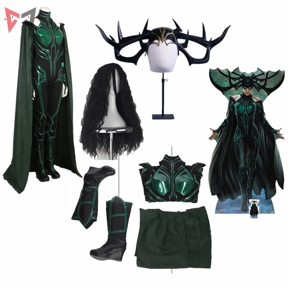 MMGG Хэллоуин Тор Ragnarok Косплей Hela косплей костюм аксессуары на заказ платье Высокое качество