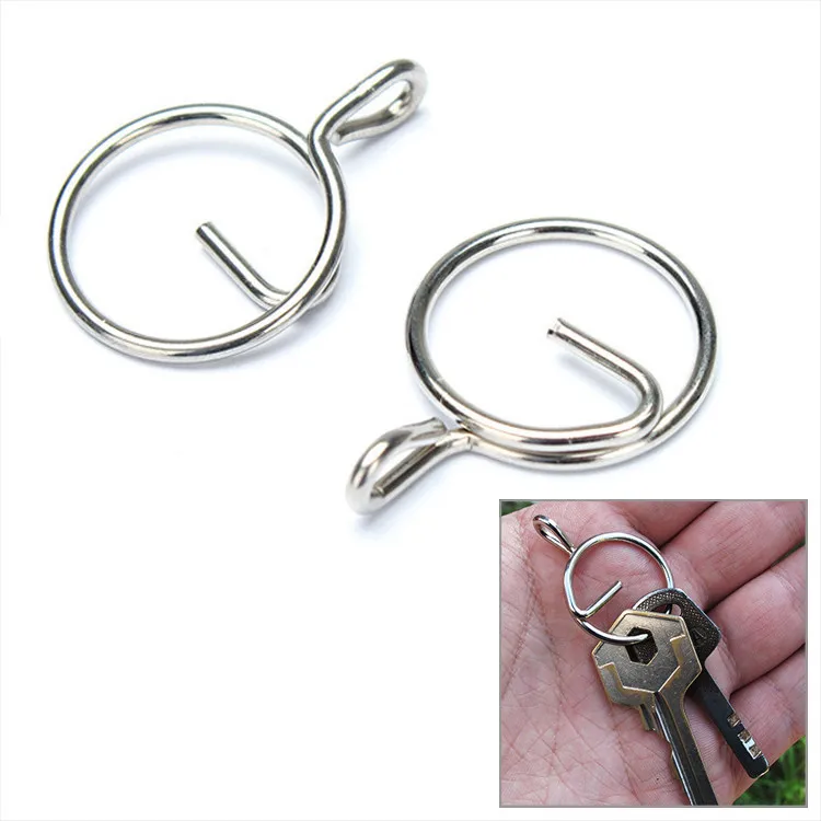 Пружинный быстроразъемный брелок для ключей из нержавеющей стали защитная