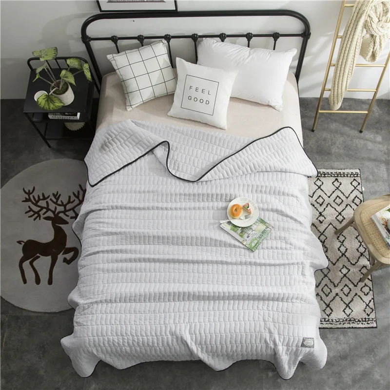 Новое однотонное одеяло покрывало для кровати стеганое летнее домашний текстиль