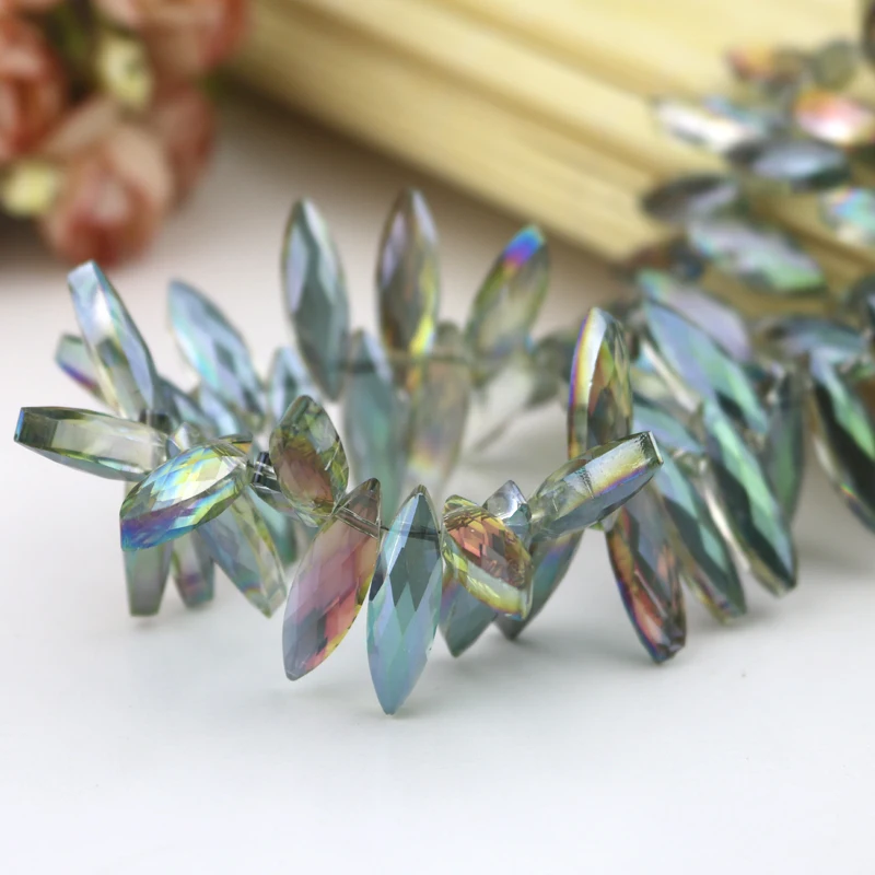 10 шт. искусственные бусины Овальные фуксия зеленые с покрытием искусственное