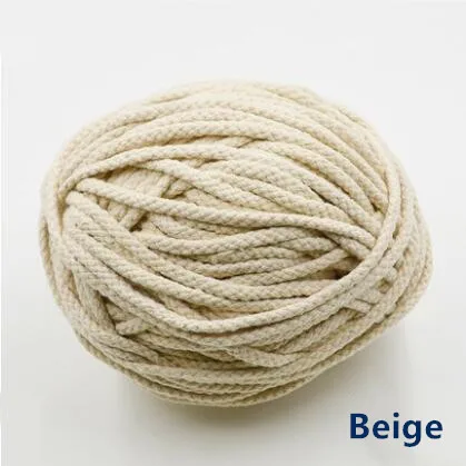 Beige as photo 5 метров длина Красочные восемь нитей Хлопок Веревка ремесло Домашний Декор струны витой шнур 5 мм для ручной работы DIY Швейные аксессуары - Цвет: Beige as photo