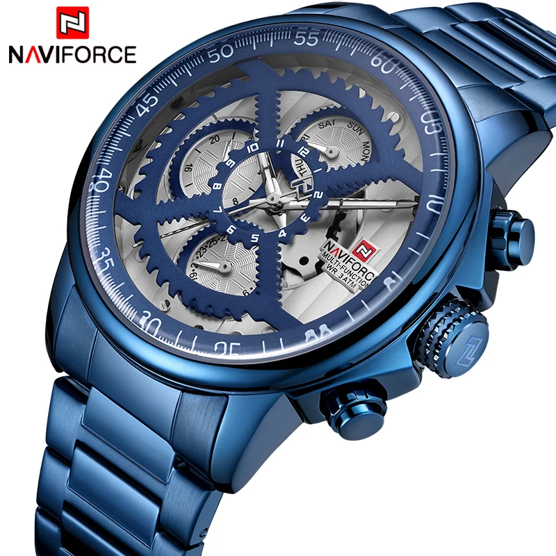 Часы наручные NAVIFORCE Мужские кварцевые роскошные Брендовые спортивные