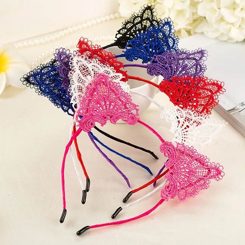 LNRRABC Женская милая повязка на голову сексуальная модная Кружевная с кошачьими