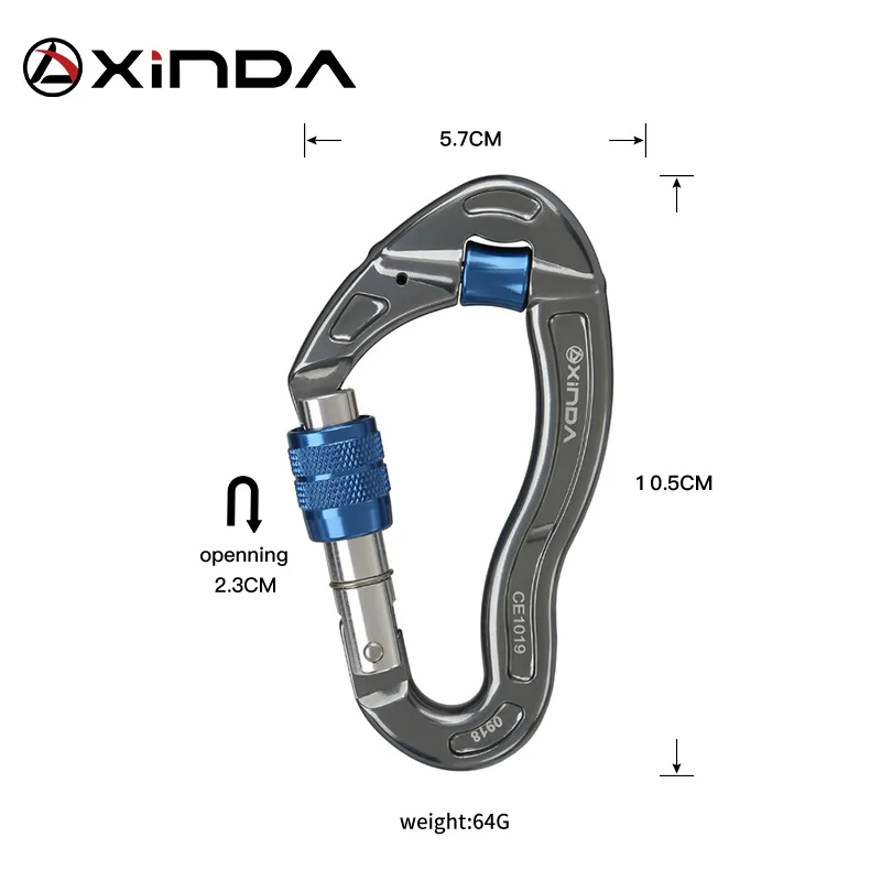 XINDA профессиональный открытый скалолазание 25KN Натяжной замок безопасности Supervivencia винтовой замок карабин рок набор для выживания