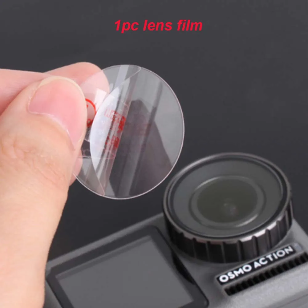 Lens film JINSERTA 4in1Silicone крышка объектива Закаленное стекло Защитная пленка для экрана пленка для объектива для DJI OSMO аксессуары для экшн-камеры - Цвет: Lens film