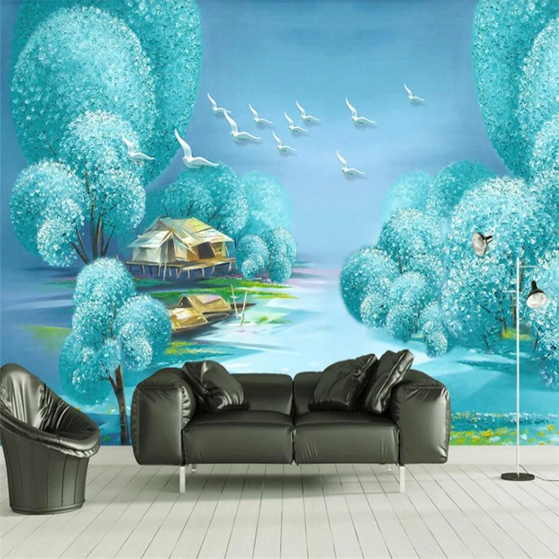 Wellyu Новая китайская мечта водный пейзаж эстетический Картина Маслом Большое