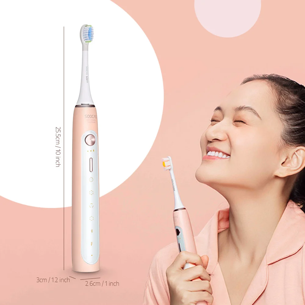 Xiaomi Soocare Soocas X5 ультра звуковая электрическая зубная щетка USB перезаряжаемая автоматическая зубная щетка Водонепроницаемая с 3 головками