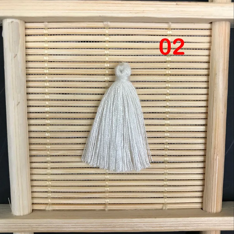 Color card No. 02 50 шт., 3 см, мини-подвеска с хлопковой кисточкой, бахрома, сделай сам, маленькая кисточка, отделка, серьги, изготовление украшений, одежда, занавески, аксессуары для шитья - Цвет: Color card No. 02