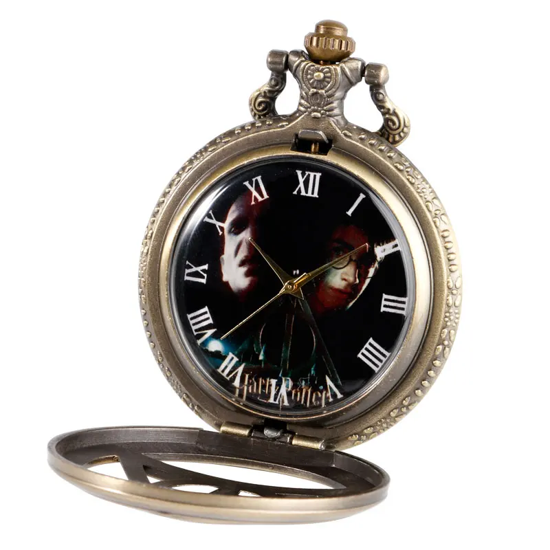 Винтаж Ретро Бронзовый Дары смерти Треугольники кварцевые карманные часы