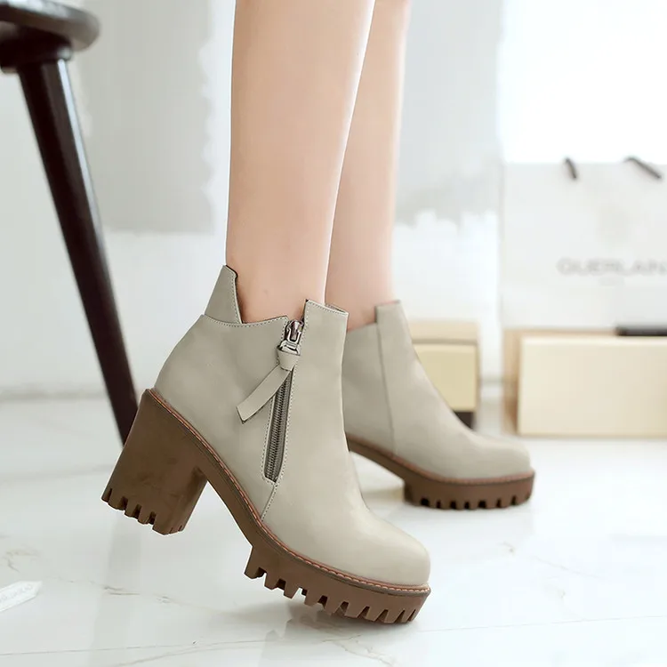 Женские Винтажные ботинки GOXPACER Универсальные с круглым носком короткие на