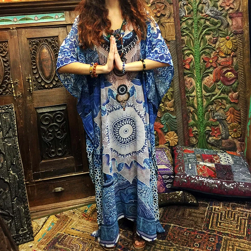 Большой размер хлопковое пляжное макси платье накидка купальный костюм Пляжная