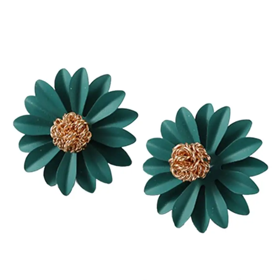 

Korean Style Cute Daisy Flower Stud Earrings For Women 2020 Hot Fashion Sweet Crystal Earrings Femme Brinco Wholesale Jewelry