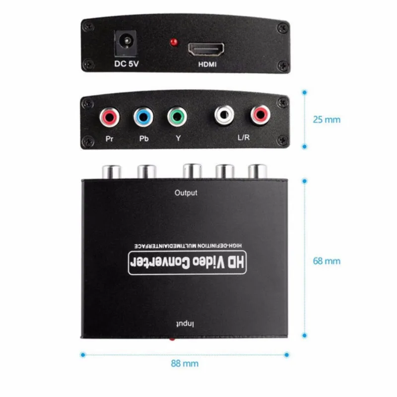 4K HDMI к 5RCA RGB компонент YPbPr видео + R/L аудио адаптер конвертер HD TV DVD |