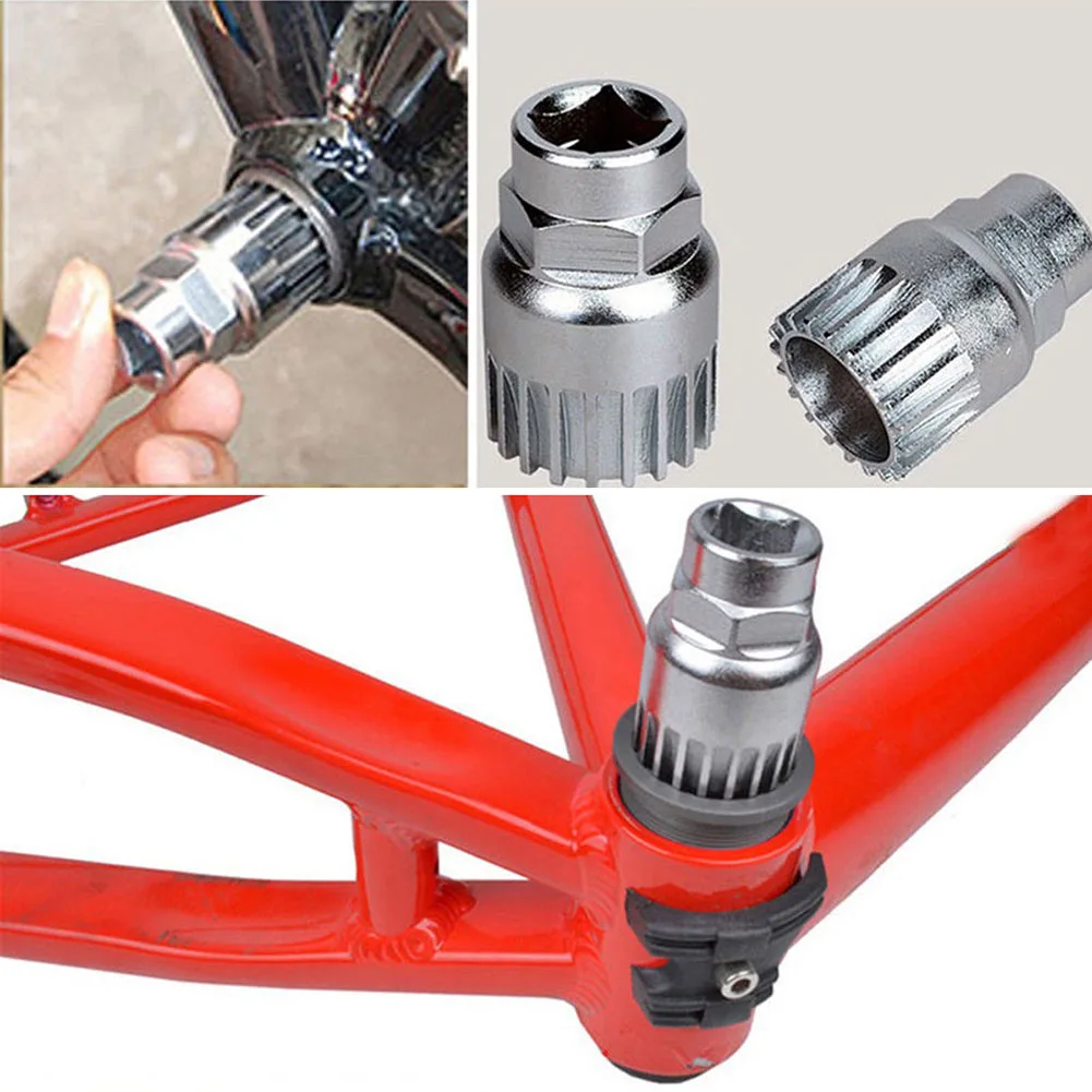 

4Pcs/Set 12 Teeth Carbon Steel Mountain Bike Chain Bicycle Crank Axle Extractor Removal Repairing Tool Kit