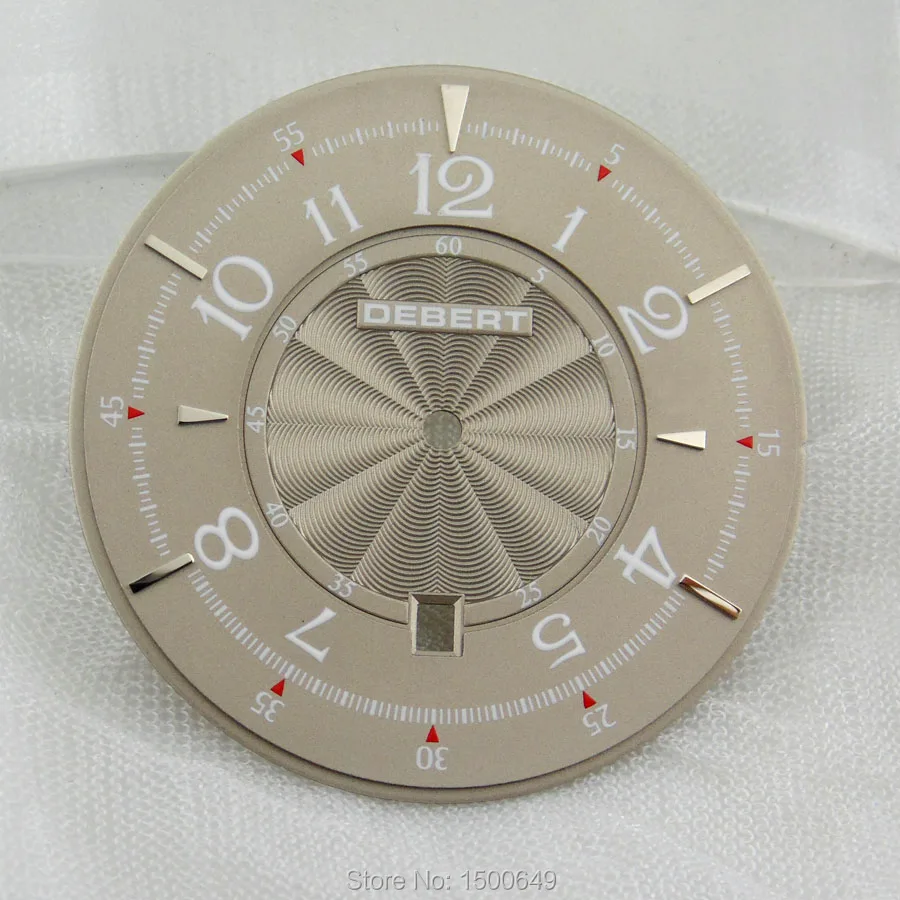 Циферблат часов DEBERT 38 мм синий/белый/намордный подходит для Miyota 8205/8215 Mingzhu DG2813/3804