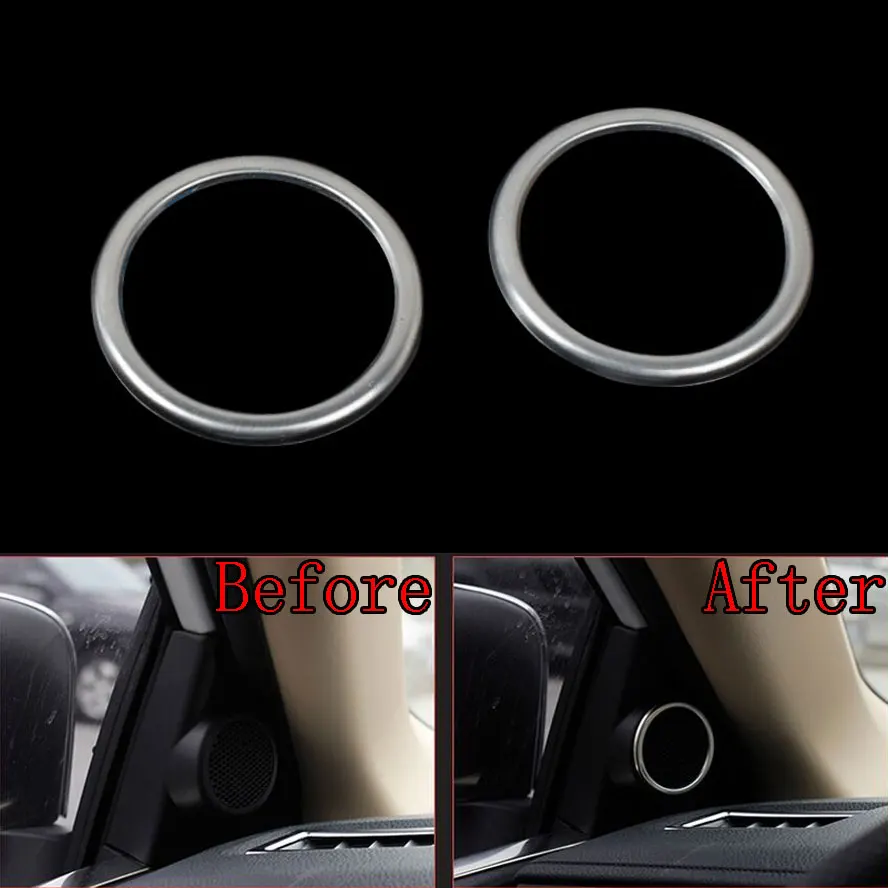 

Fit For Toyota Corolla 2014 2pcs Chrome Stainless Steel Door Stereo Speaker Frame Cover Trim Sticker Car Styling Accessories