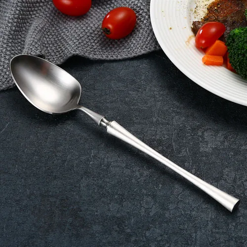 Sliver Table Spoon Новинка, благородная посуда GH, нож, вилка, столовые приборы, розовый, золотой, серебряный, черный, набор посуды, кухонные столовые инструменты для еды, кофе, десерт - Цвет: Sliver Table Spoon