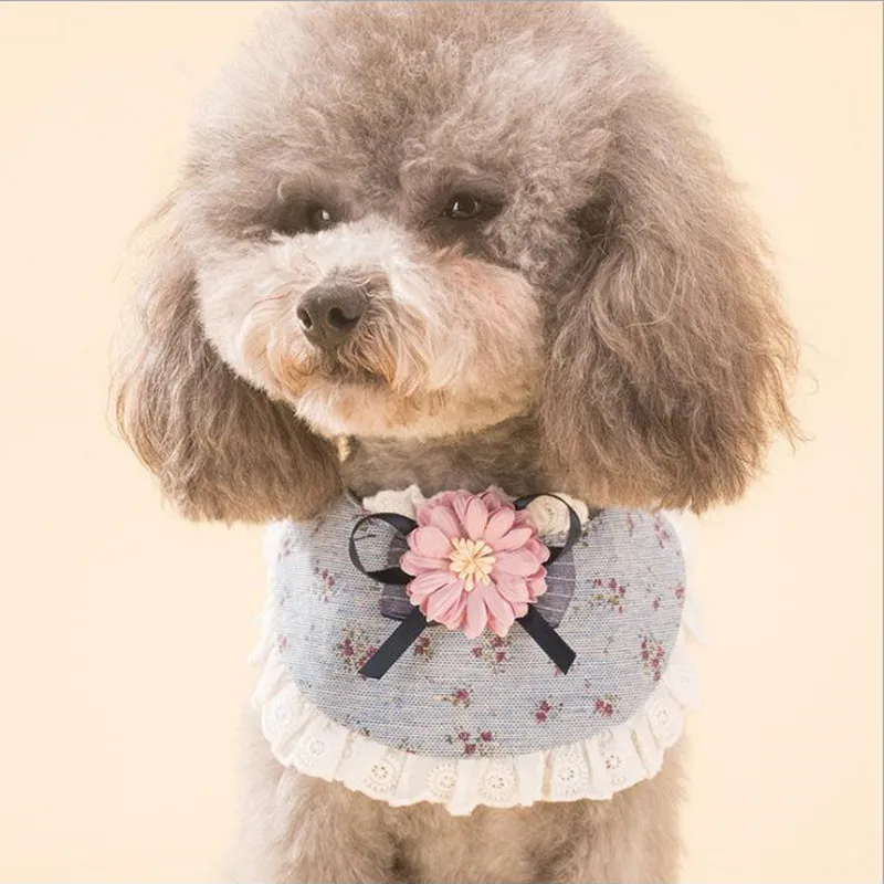Pet треугольные повязки Красочные с цветком собака сарафан хлопка аксессуар | Дом