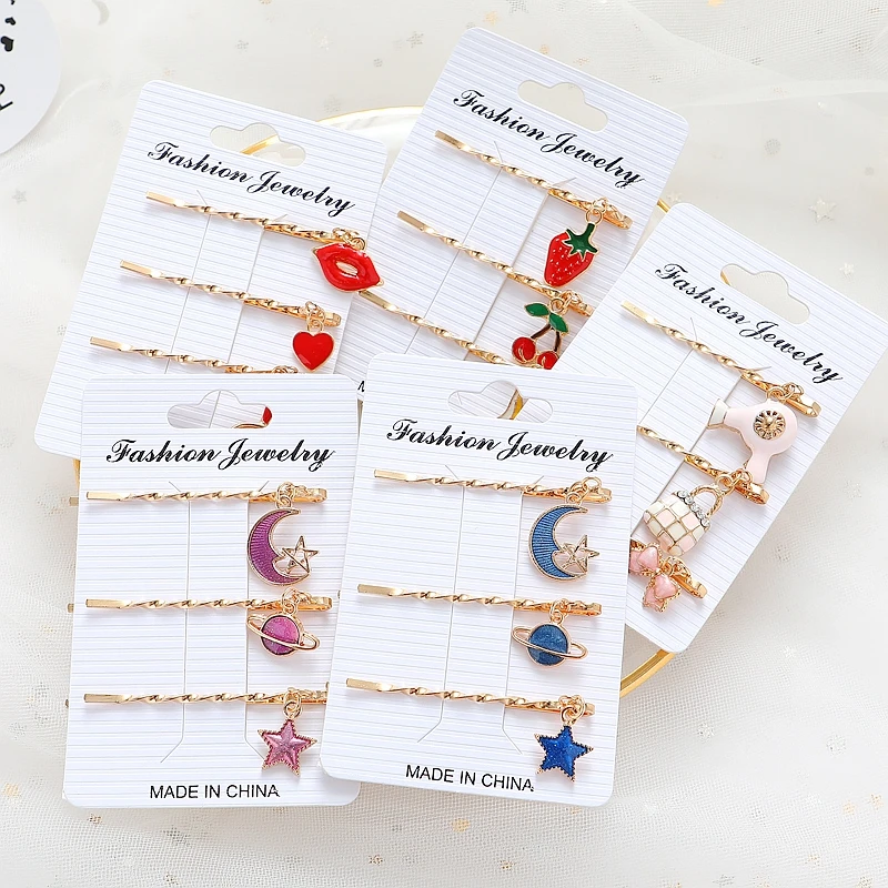 3 шт. женские заколки для волос со звездами и Луной |