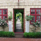 Зеленая фоновая дверь, Настенная Наклейка для гостиной, спальни, настенные наклейки, домашний декор, имитация ПВХ, 3D дверные наклейки s