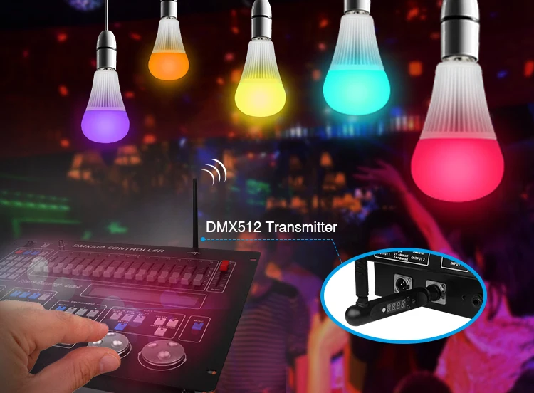 Mi светильник FUTD04 AC100 ~ 240V E27 9W DMX512 RGB + CCT светодиодный лампа DMX работа с пультом