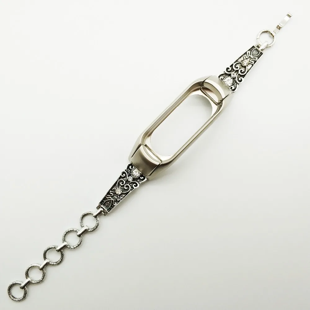 AKGLEADER For Xiaomi Miband 5 6 7 NFC Watch Strap Metal Band Bracelet For Mi Band 3 Strap Crystal Diamond Correas de reloj