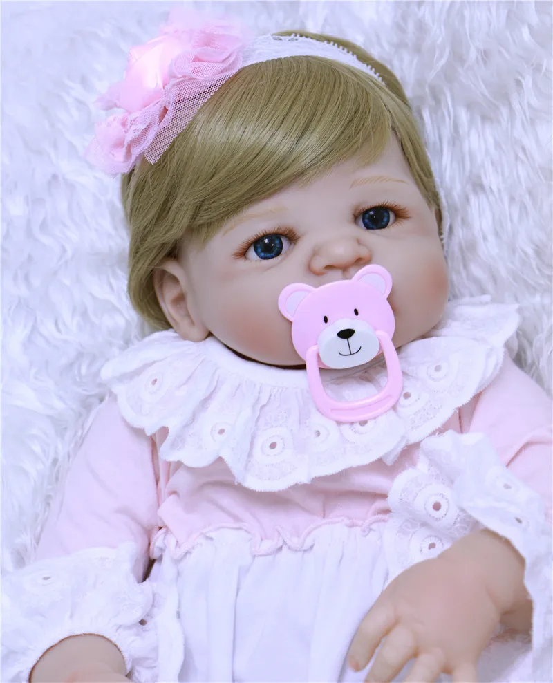 DollMai bebes reborn girl полностью силиконовые куклы для новорожденных 22 дюйма поддельные