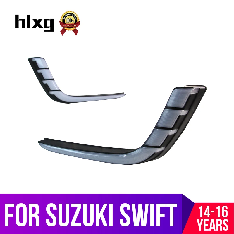 Hlxg авто светодиодный DRL дневные ходовые огни для SUZUKI SWIFT 2014 2015 2016 с желтыми