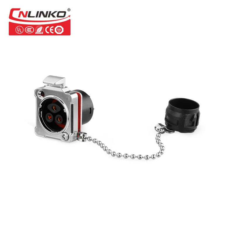 

Cnlinko M24 3 Pin Industrial Male Plug Panel Mounts Socket IP67 Waterproof Power Connectors Screw Lock 3pin Electrical Adapter