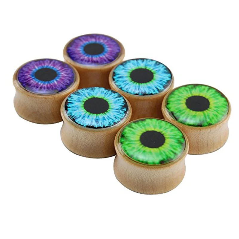 1 пара 8 20 м модные деревянные пробки для ушей в стиле панк двойные расклешенные