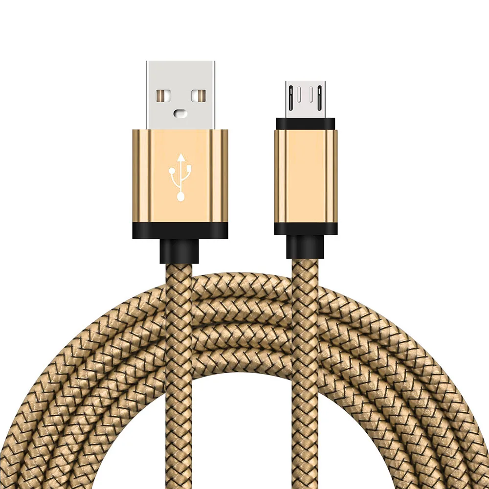 Gold Новинка, 10 футов, микро USB, быстрое зарядное устройство, синхронизация данных, передача, сильный плетеный вязаный кабель для Android, samsung S7 S6 S4 S3 Note 5 4 2 - Тип штекера: Gold
