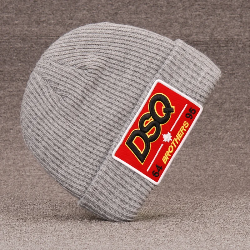 DSQICOND2 бренд Skullies шапочка Вышивка Лыжный Спорт Трикотажные Шапки прибытие Трикотажные DSQ Мужская зимняя шапка Для женщин Канада капот Homme