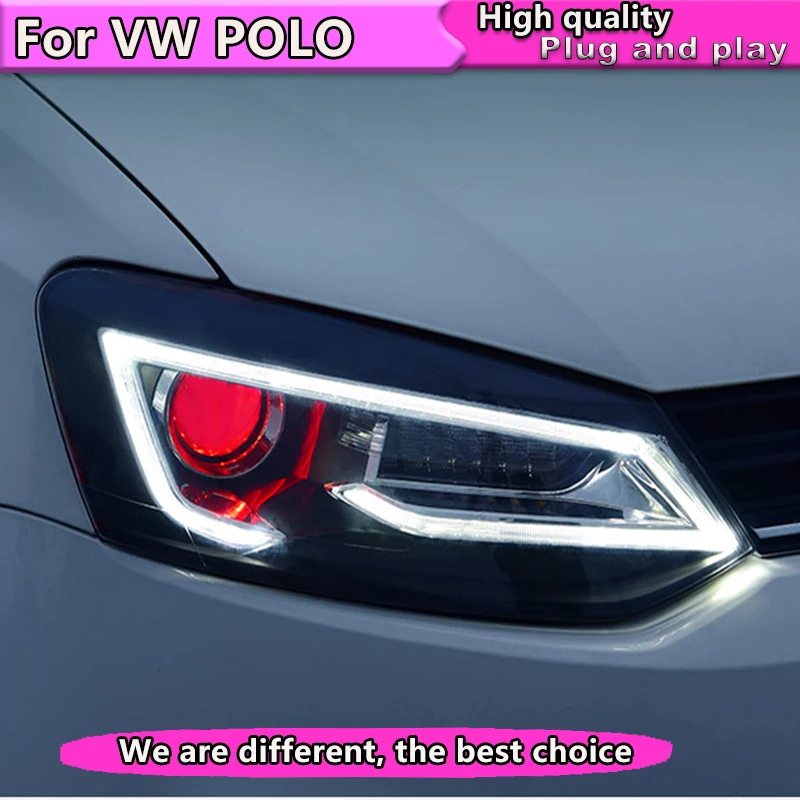 Автостайлинг для VW Polo фары с динамическим поворотным сигналом 2009 2015 GTI