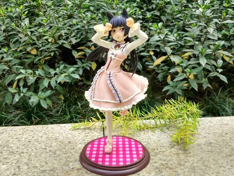 Аниме Фигурка Сексуальная Розовая кошка Kuroneko Сладкая Лолита Ruri Gokou кукла милая девушка OreNo Imouto Ga ПВХ модель игрушки девочка подарок 22 см LELAKAYA