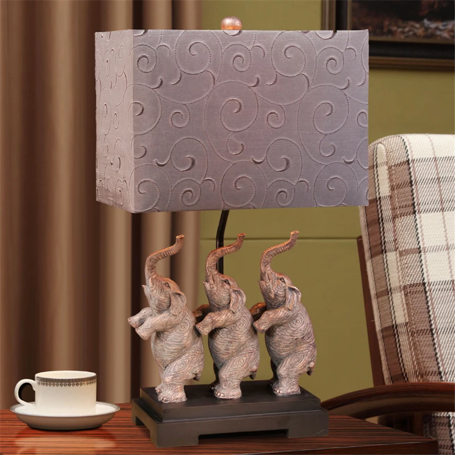 Арт Деко три слона настольная лампа винтажная для гостиной офиса домашний декор