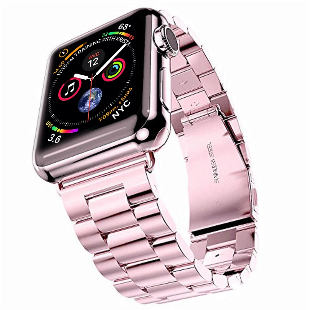Ремешок для Apple watch Band 4 5 correa iwatch 42 мм 38 мм 3 2 44 мм 40 мм браслет из нержавеющей стали pulseira Apple watch 4 аксессуары