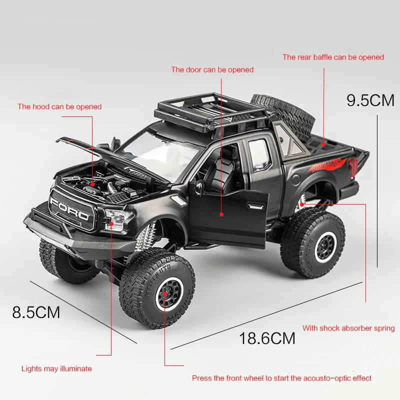 Модель автомобиля из сплава 1:32 для пикапа Ford Raptor F150 4 цвета|Наземный транспорт| |