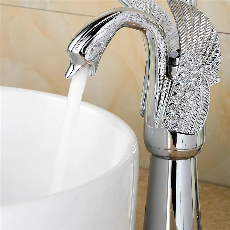 Бесплатная доставка дизайн роскошные медные ванной бассейна кран лебедь