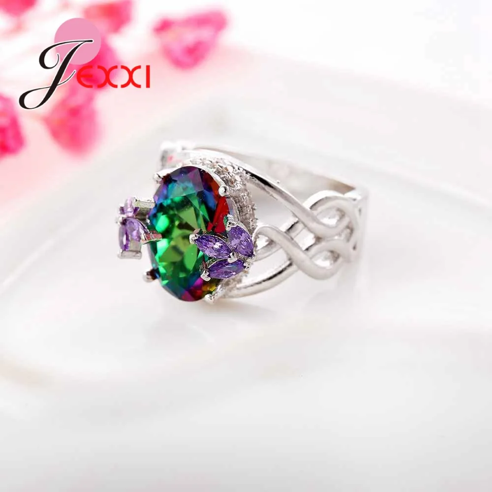 Fantasy Wedding Rings for Women 925 Sterling Silver Ring with Crystal Stones High Quality Fashion Anillos Jewelry | Украшения и