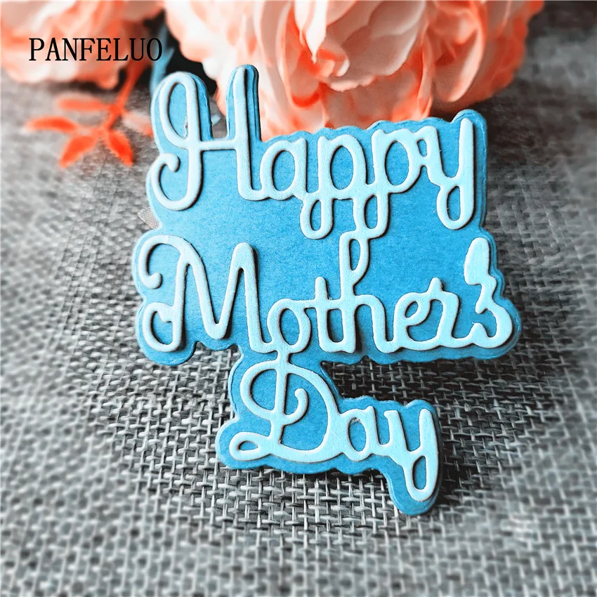 PANFELOU Счастливый День матери слова бумага штампованные штампы Металлическое
