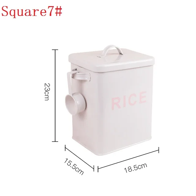 Square7 10 Jin рисовое ведро ПЭТ пищевой горшок уплотнение резервуар для хранения стальной дом влагостойкая крышка герметизация кухонная утварь многофункциональная - Цвет: Square7