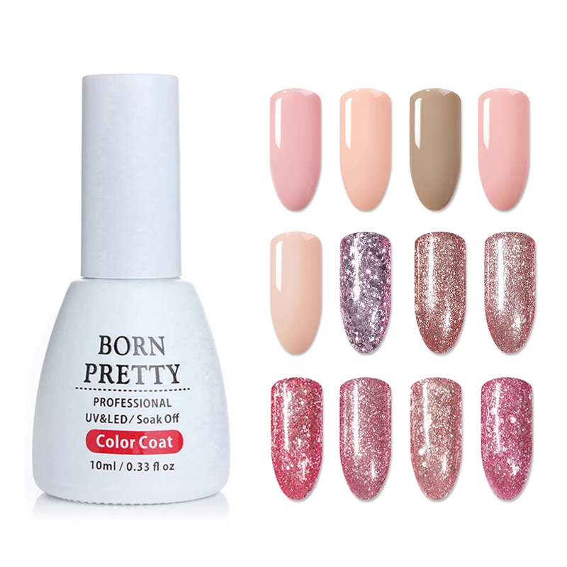 10ml 12pcs Гель для ногтей BORN PRETTY цвета розового золота, 12 шт. в наборе, блестящий Гель-лак, УФ-лак для ногтей, розовые блестки, Гель-лак для ногтей цвета шампанского и золота - Цвет: 10ml 12pcs