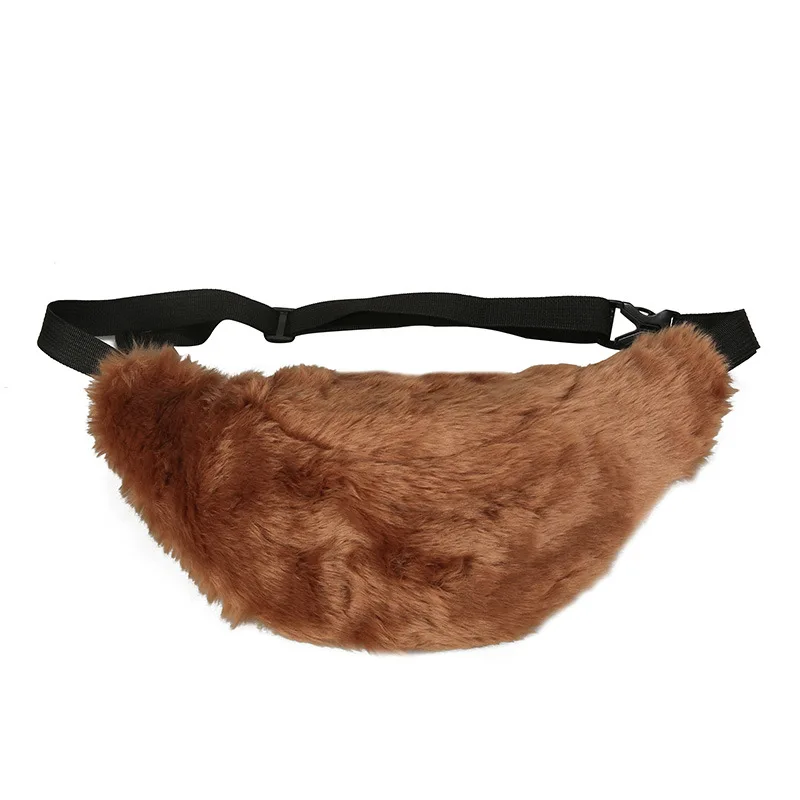 2018 Fashion Winter Unisex Women Men Small Zipper Shoulder Chest Bag Lady Faux Fur Waist Pack Messenger Crossbody s Pouch | Багаж и сумки