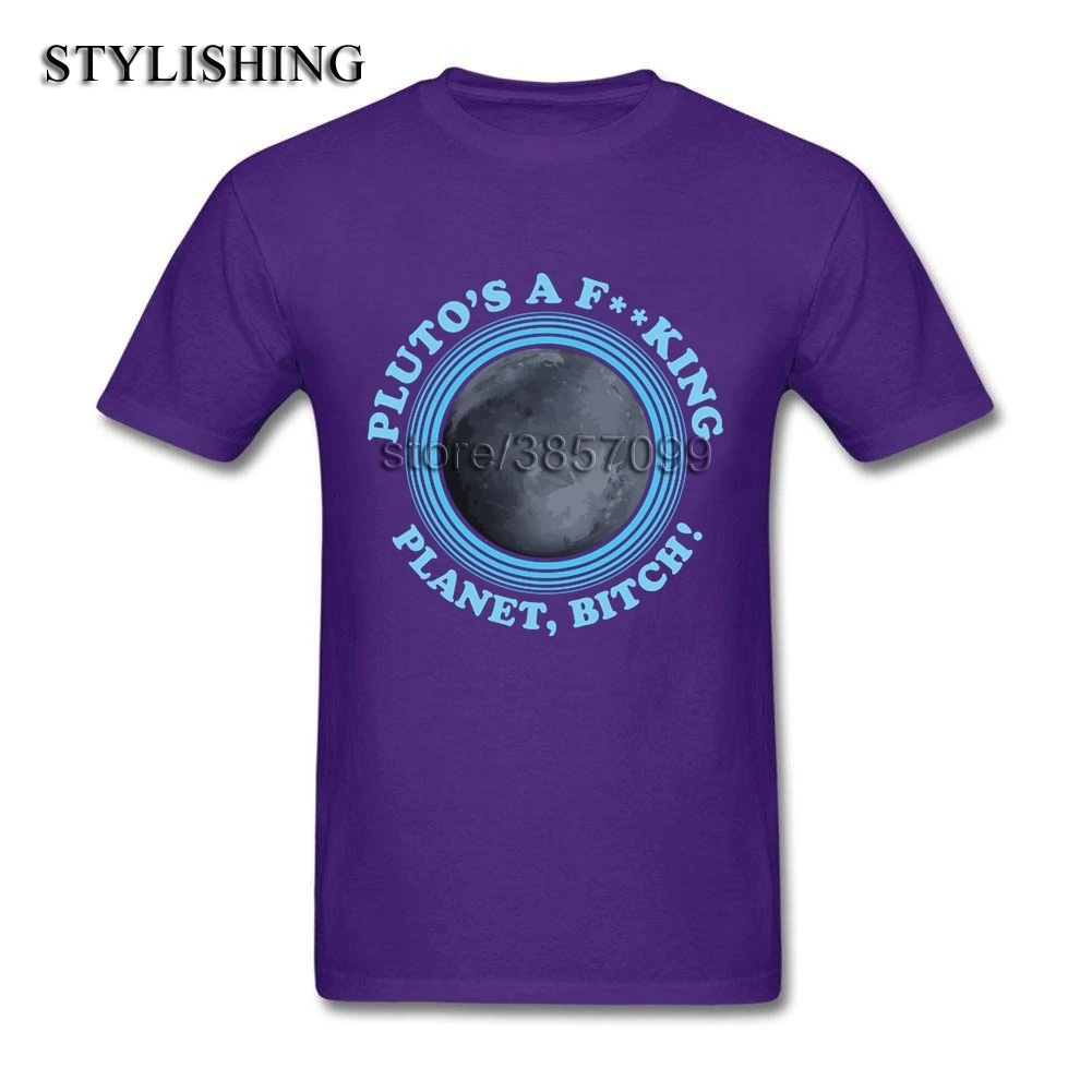 2018 мода специально Teeshirts для Для мужчин Плутон планета натуральный хлопок